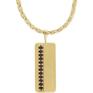 14K Yellow 1/5 CTW Black Diamond Geometric 24" Necklace