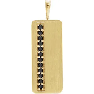 14K Yellow 1/5 CTW Black Diamond Pendant