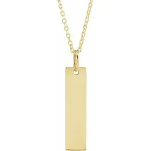 14K Yellow 20x5 mm Bar 20" Necklace