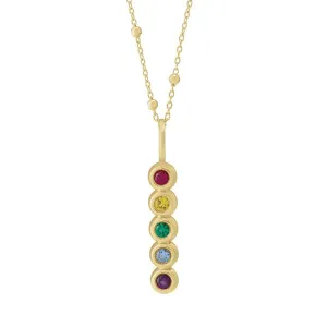 14K Yellow 5-Stone Family Bar 18" Necklace Mounting Base