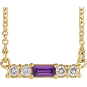 14K Yellow Amethyst & 1/5 CTW Diamond 18" Necklace