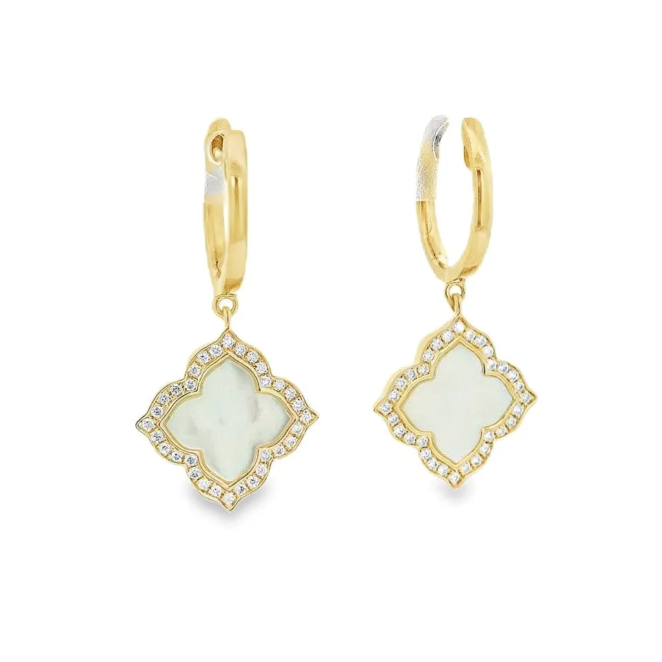 14K Yellow Black Onyx and Natural Diamond Stud Earrings