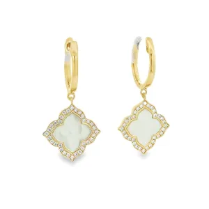 14K Yellow Black Onyx and Natural Diamond Stud Earrings