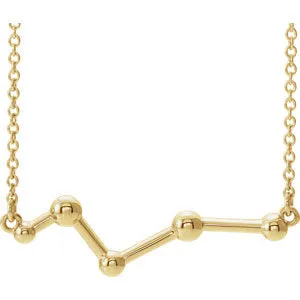 14K Yellow Constellation Bar 16" Necklace