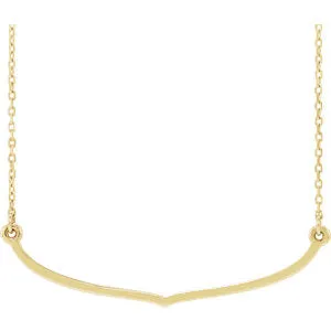 14K Yellow Freeform Bar 16-18" Necklace