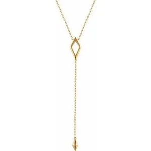 14K Yellow Geometric Y 16-18" Necklace