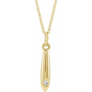 14K Yellow Gold .03 CTW Natural Diamond Geometric 16-18" Necklace