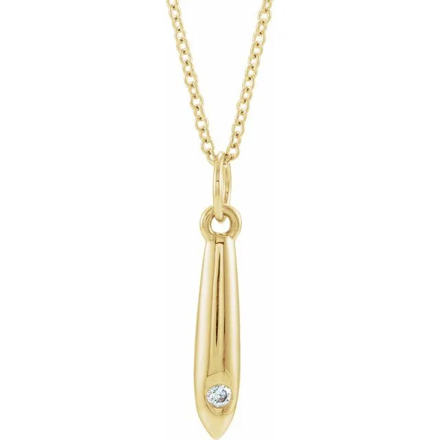 14K Yellow Gold .03 CTW Natural Diamond Geometric 16-18" Necklace