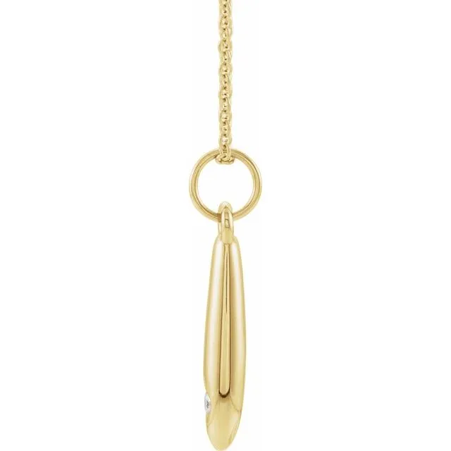 14K Yellow Gold .03 CTW Natural Diamond Geometric 16-18" Necklace