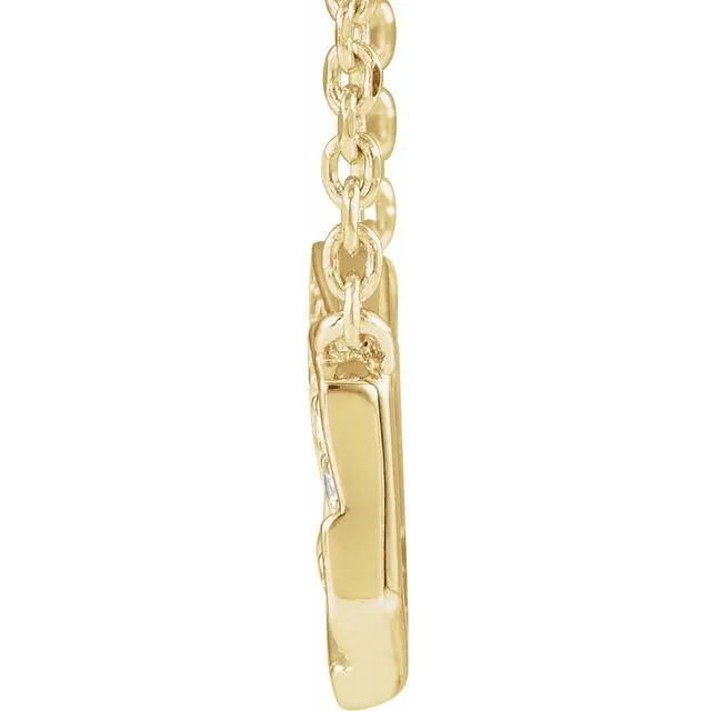 14K Yellow Gold .06 CTW Natural Diamond Geometric 16-18" Necklace