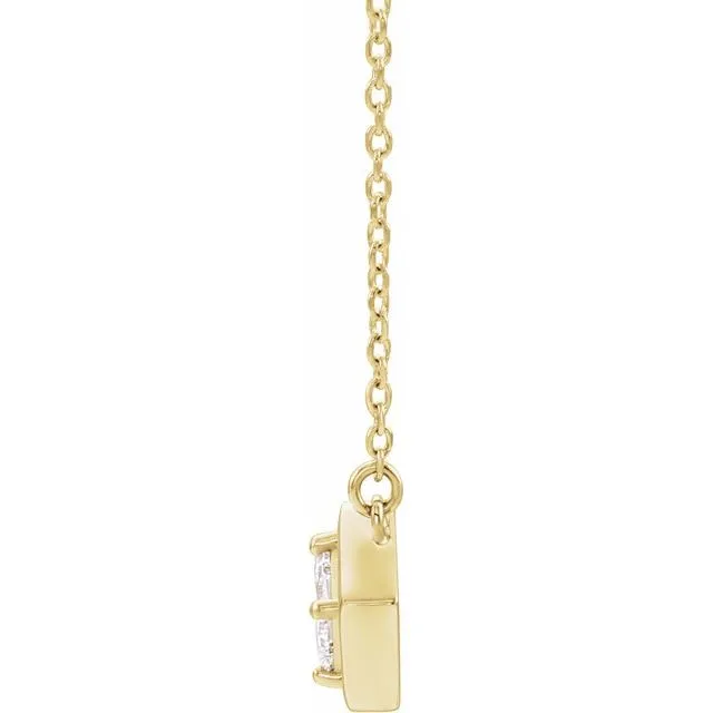 14K Yellow Gold 1/4 CTW Natural Diamond Geometric 18" Necklace