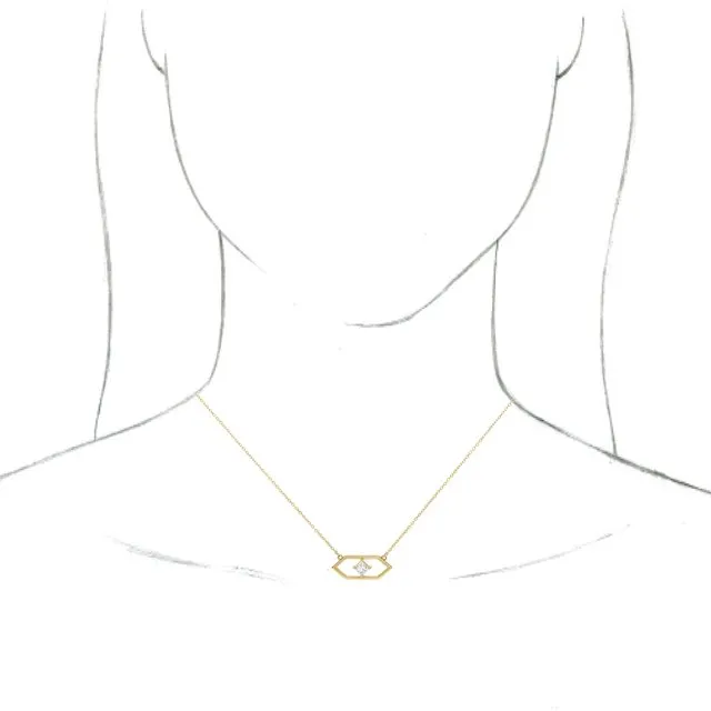 14K Yellow Gold 1/4 CTW Natural Diamond Geometric 18" Necklace