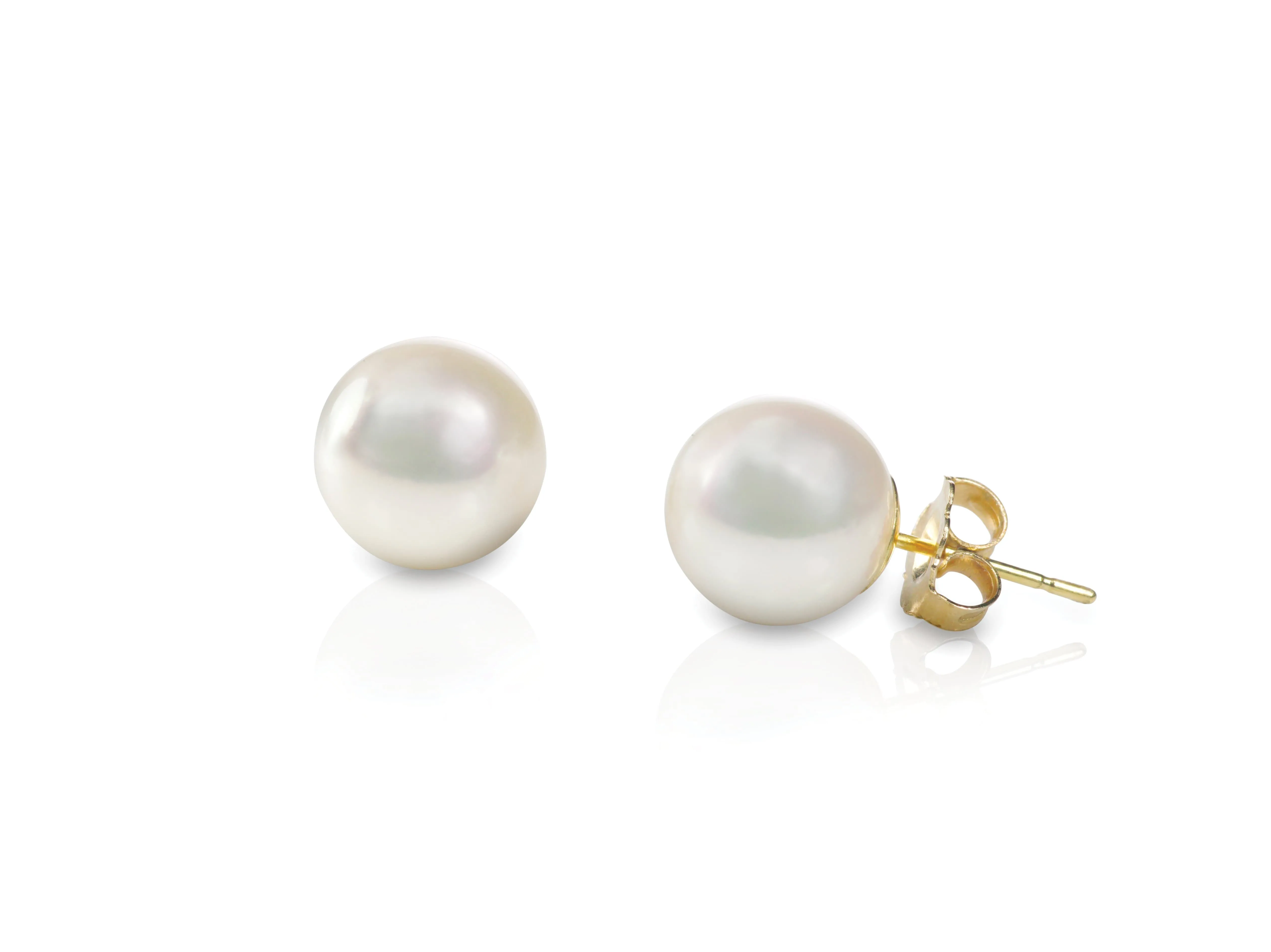 14K Yellow Gold 5.75mm Aa Cultured Pearl Earrings
