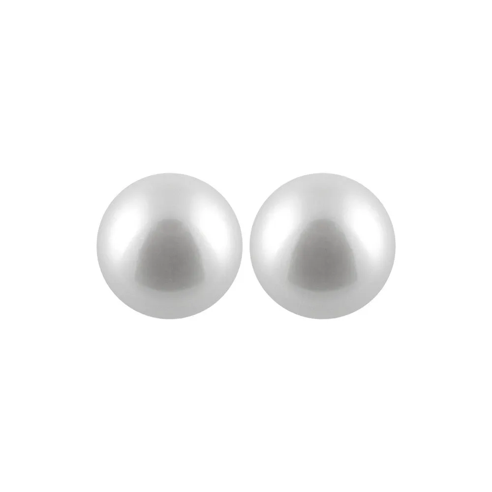 14K Yellow Gold (9-10mm) South Sea Pearl Earrings