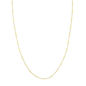 14K Yellow Gold Bar Station Cable Chain