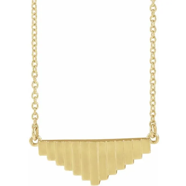 14K Yellow Gold Geometric 18" Necklace