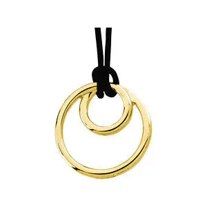14k Yellow Gold Geometric Circle Pendant