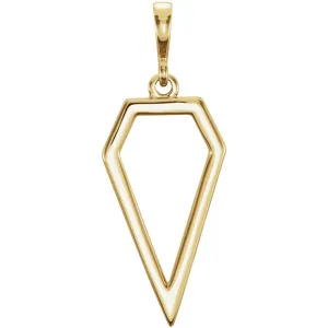 14k Yellow Gold Geometric Pendant