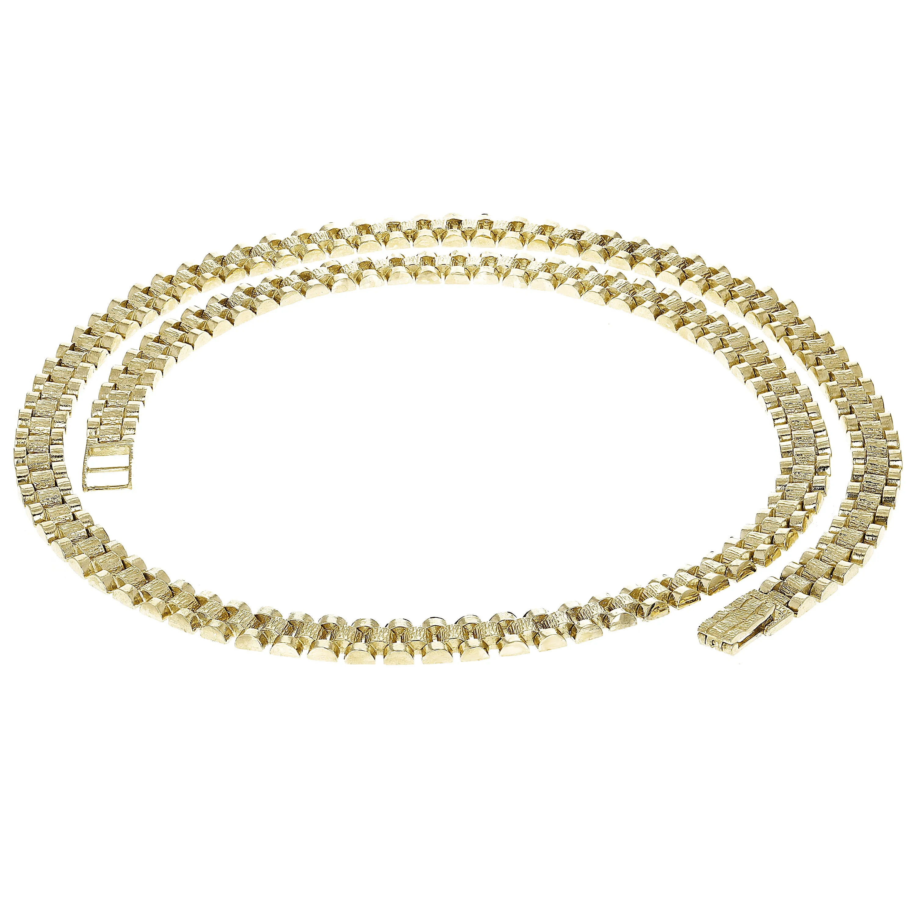 14k Yellow Gold Solid Watch Band Link Bracelet 6.5" - 9" 8.5mm