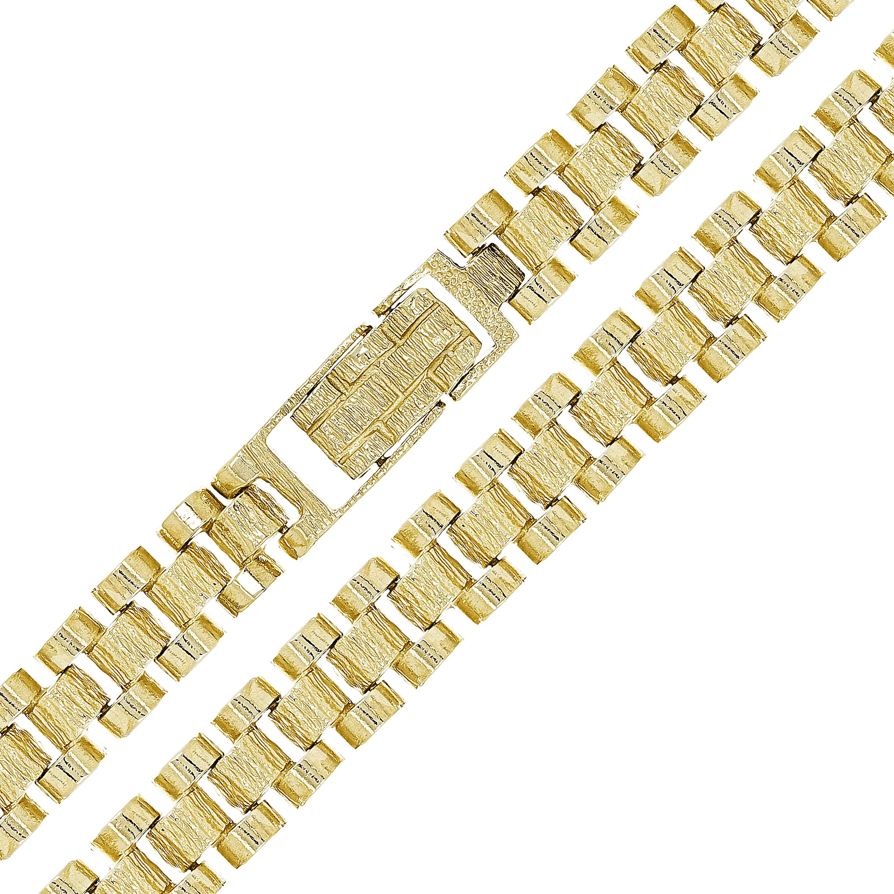 14k Yellow Gold Solid Watch Band Link Bracelet 6.5" - 9" 8.5mm