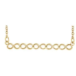 14K Yellow Infinity-Inspired 16-18" Bar Necklace