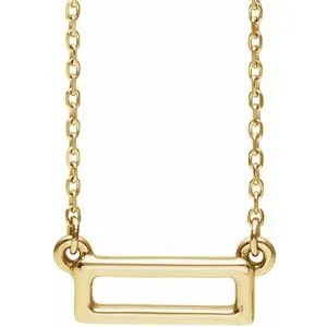 14K Yellow Rectangle Bar 16-18" Necklace