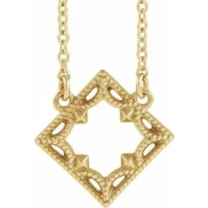 14K Yellow Vintage-Inspired Geometric 18" Necklace
