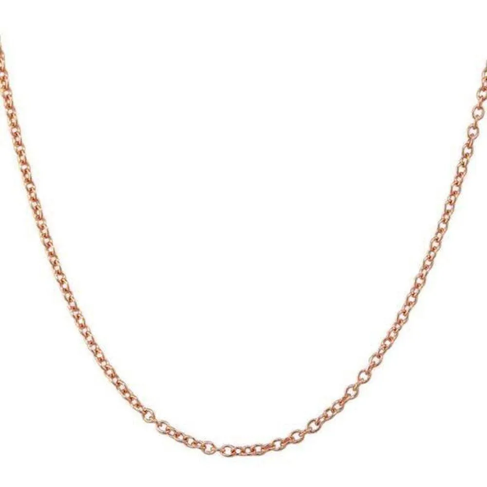 1.5mm 14k Rose Gold Chain with XOXO Bar