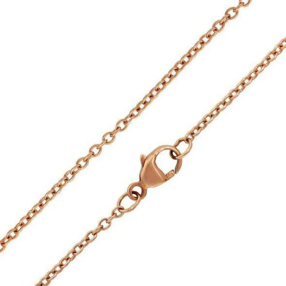 1.5mm 14k Rose Gold Chain with XOXO Bar