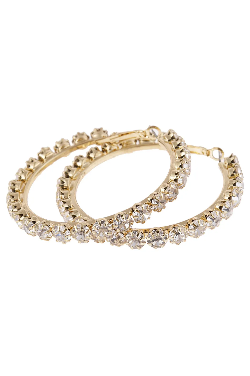 1.75" CRYSTAL BEADS HOOP EARRINGS