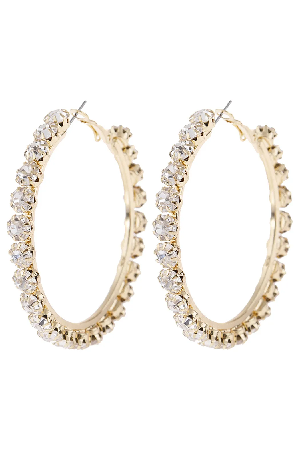 1.75" CRYSTAL BEADS HOOP EARRINGS