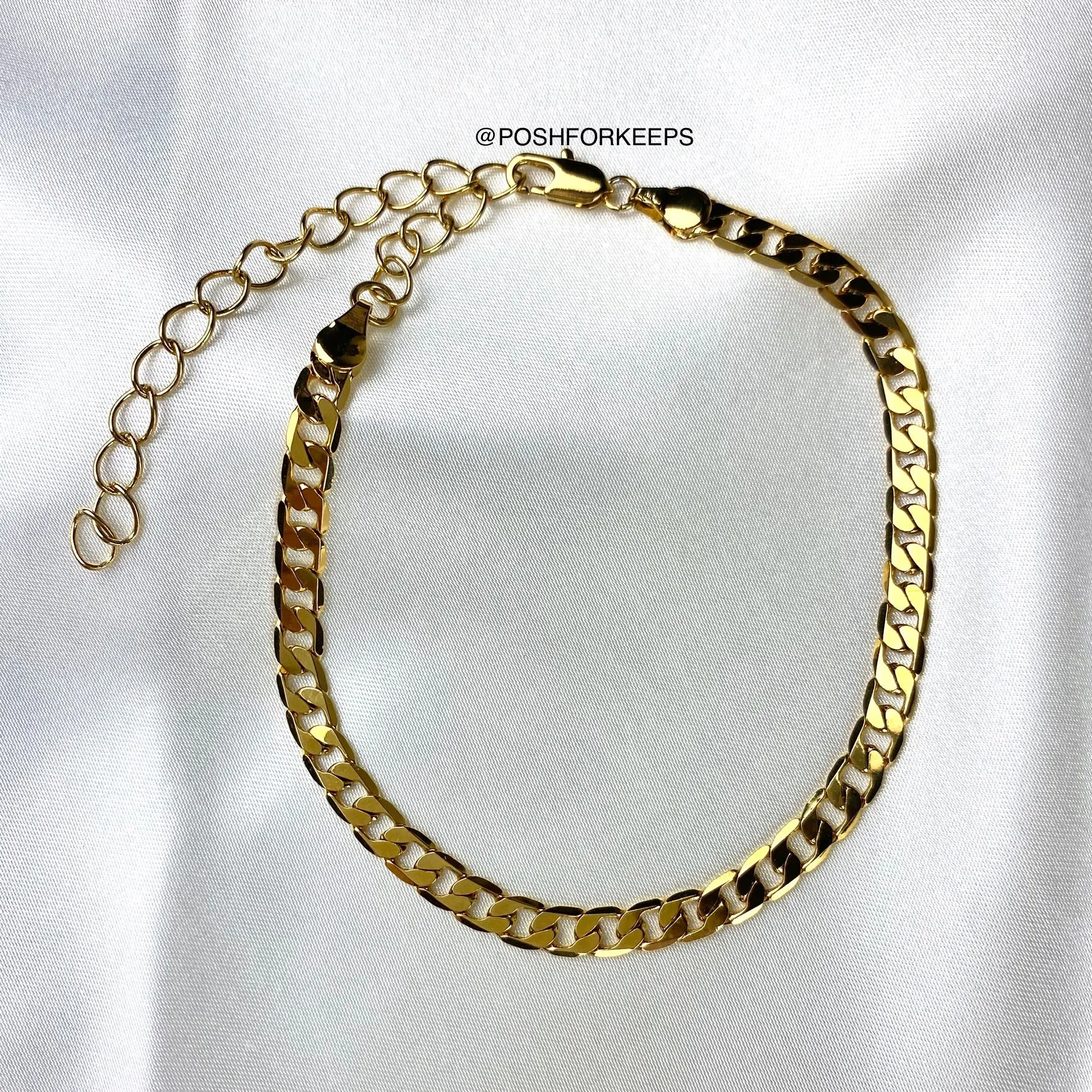 18K GOLD CUBAN ANKLET