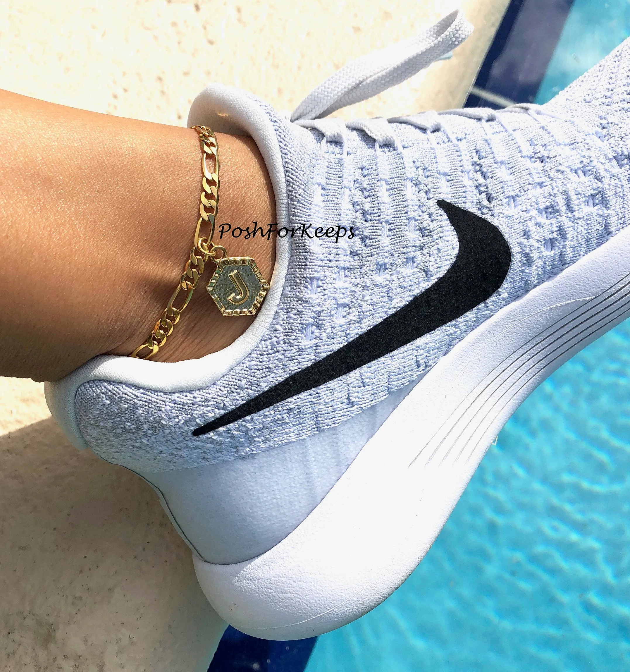 18K GOLD INITIAL ANKLET