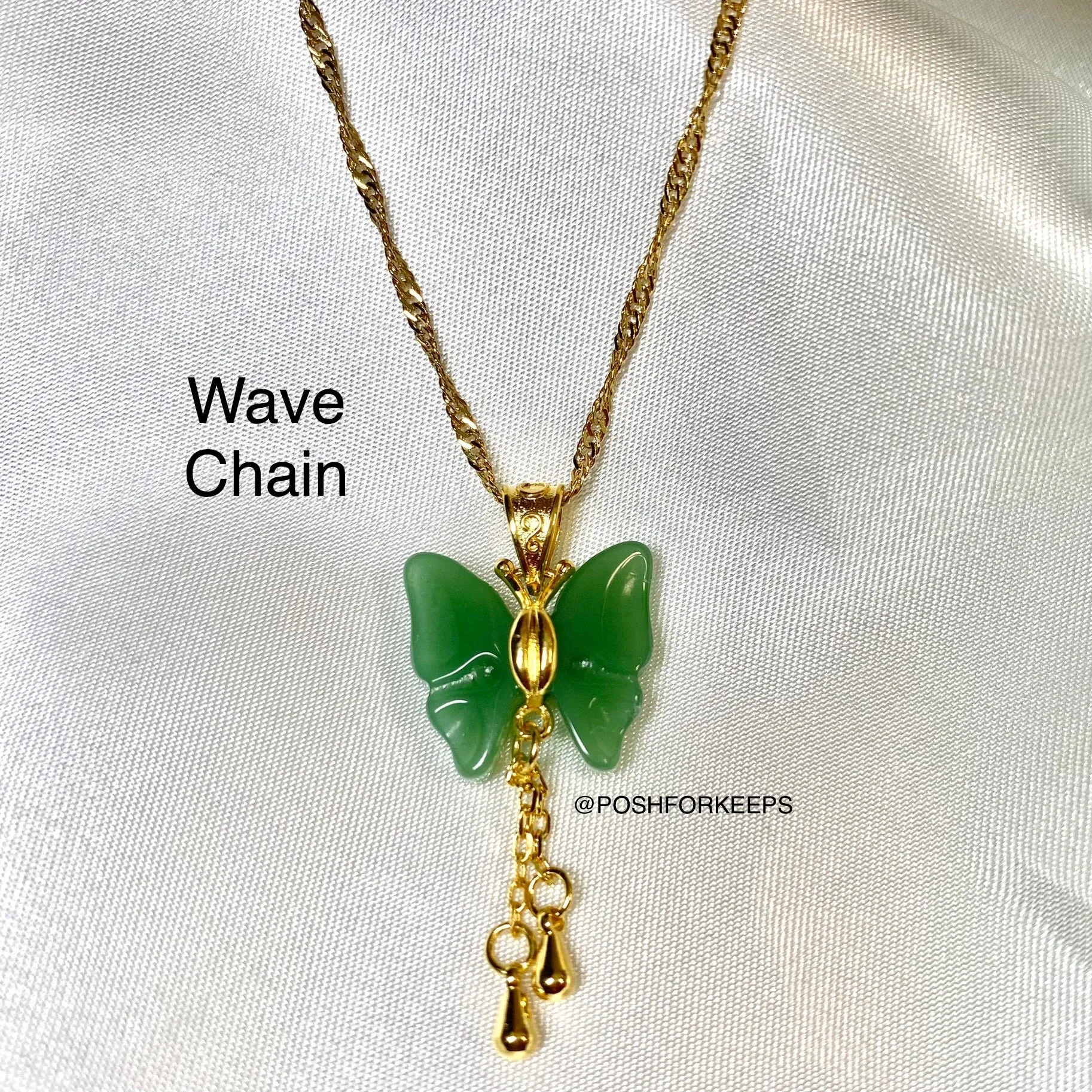 18K GOLD JADE MARIPOSA NECKLACE