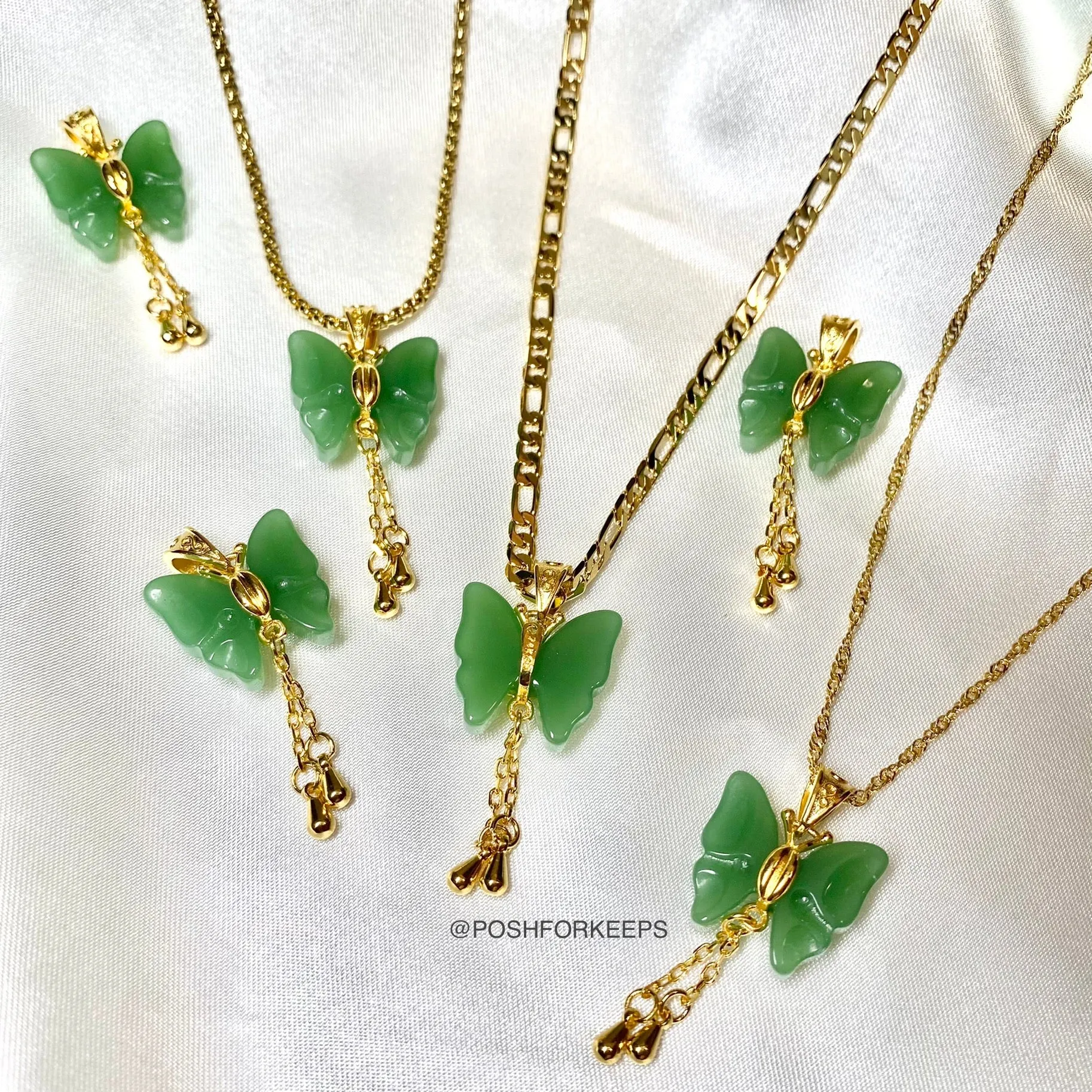 18K GOLD JADE MARIPOSA NECKLACE