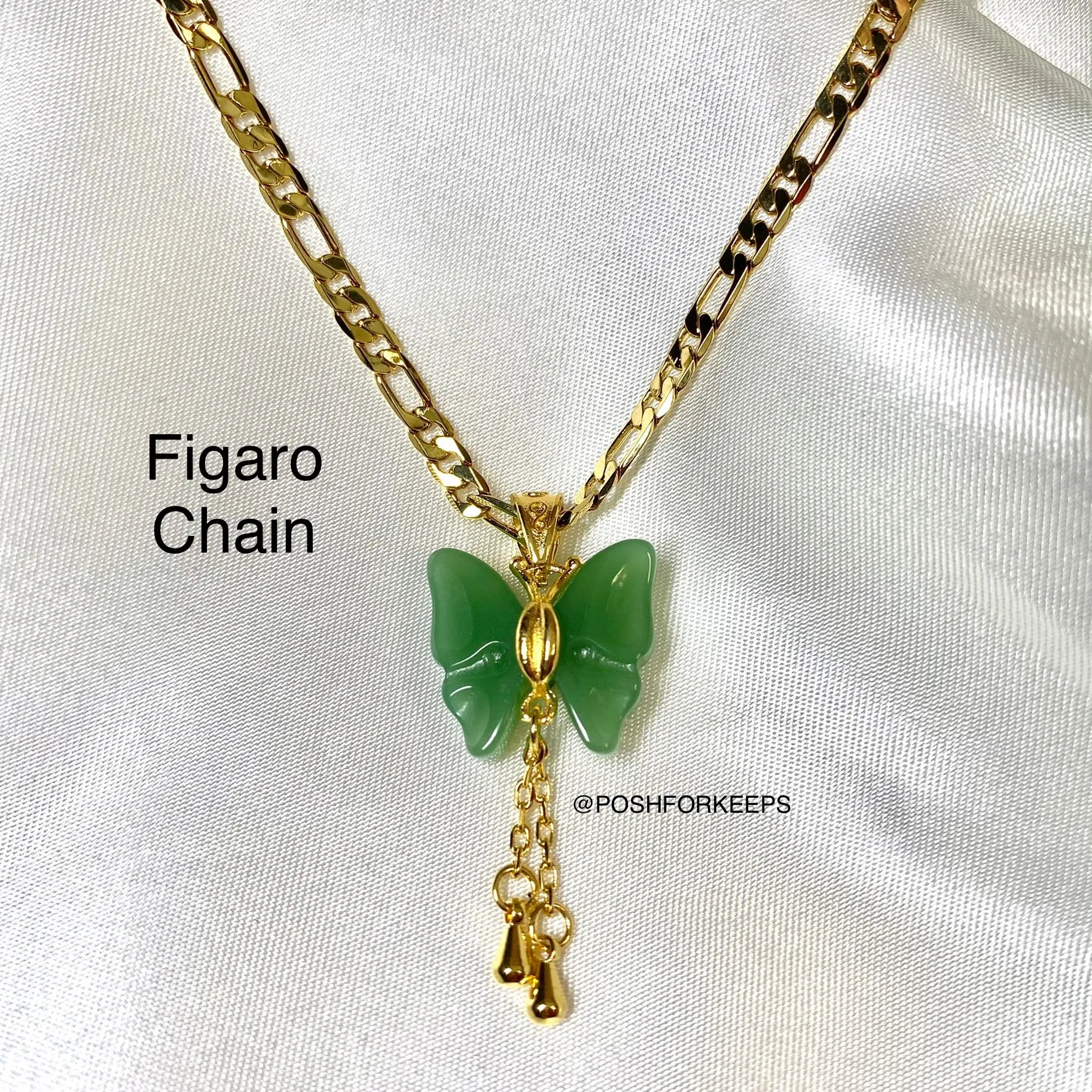 18K GOLD JADE MARIPOSA NECKLACE