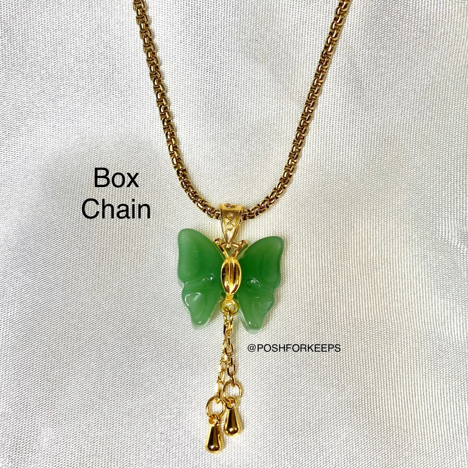 18K GOLD JADE MARIPOSA NECKLACE