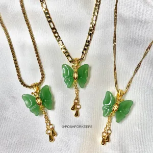 18K GOLD JADE MARIPOSA NECKLACE
