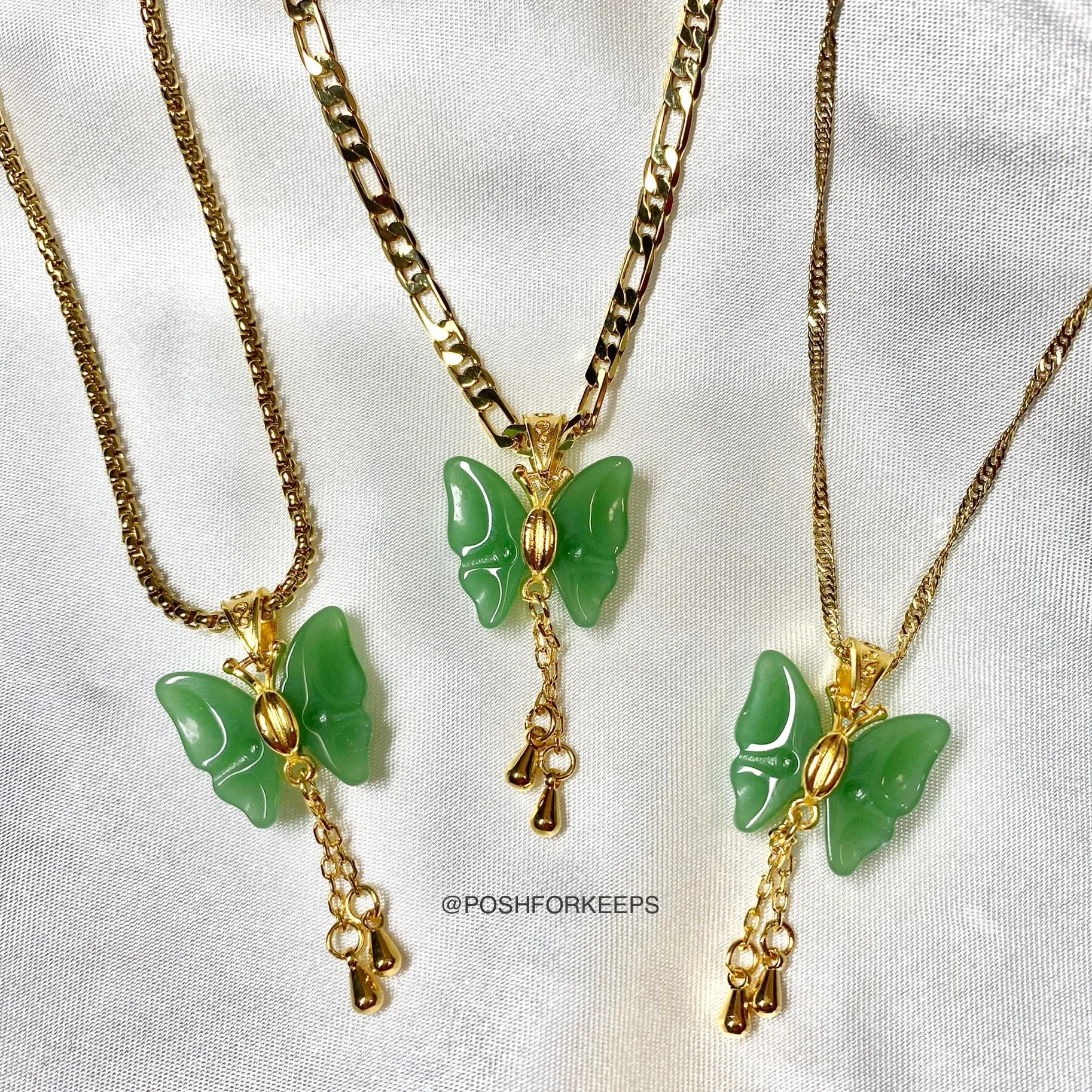 18K GOLD JADE MARIPOSA NECKLACE