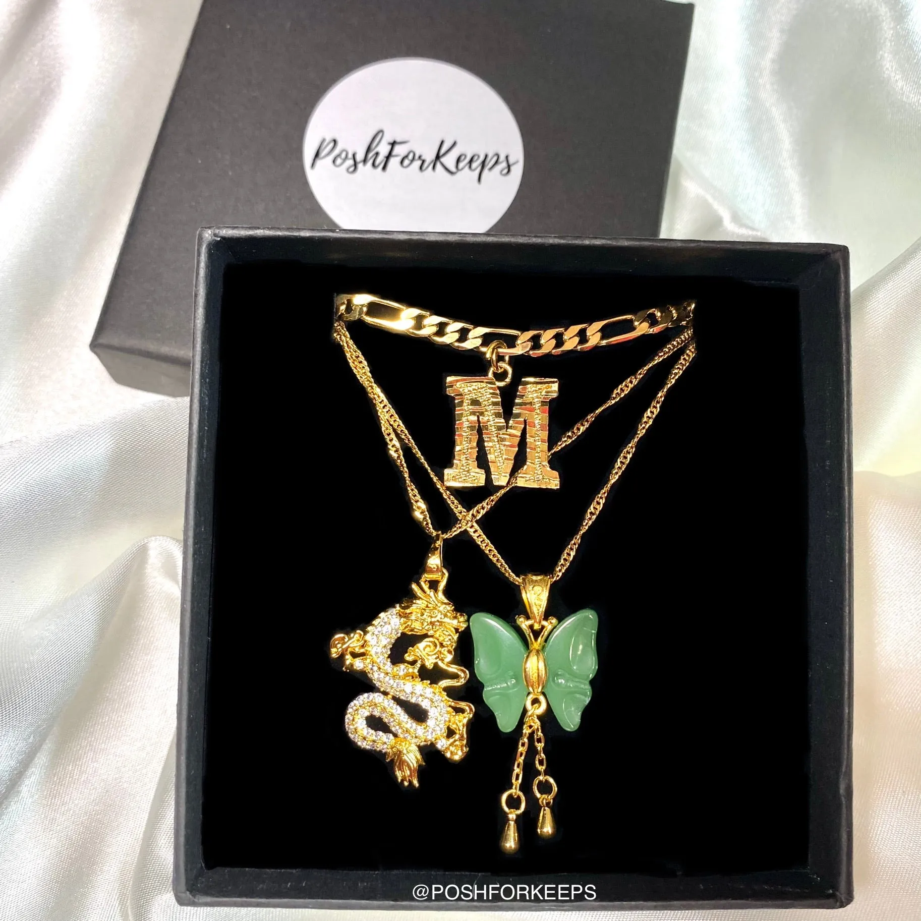 18K GOLD JADE MARIPOSA NECKLACE