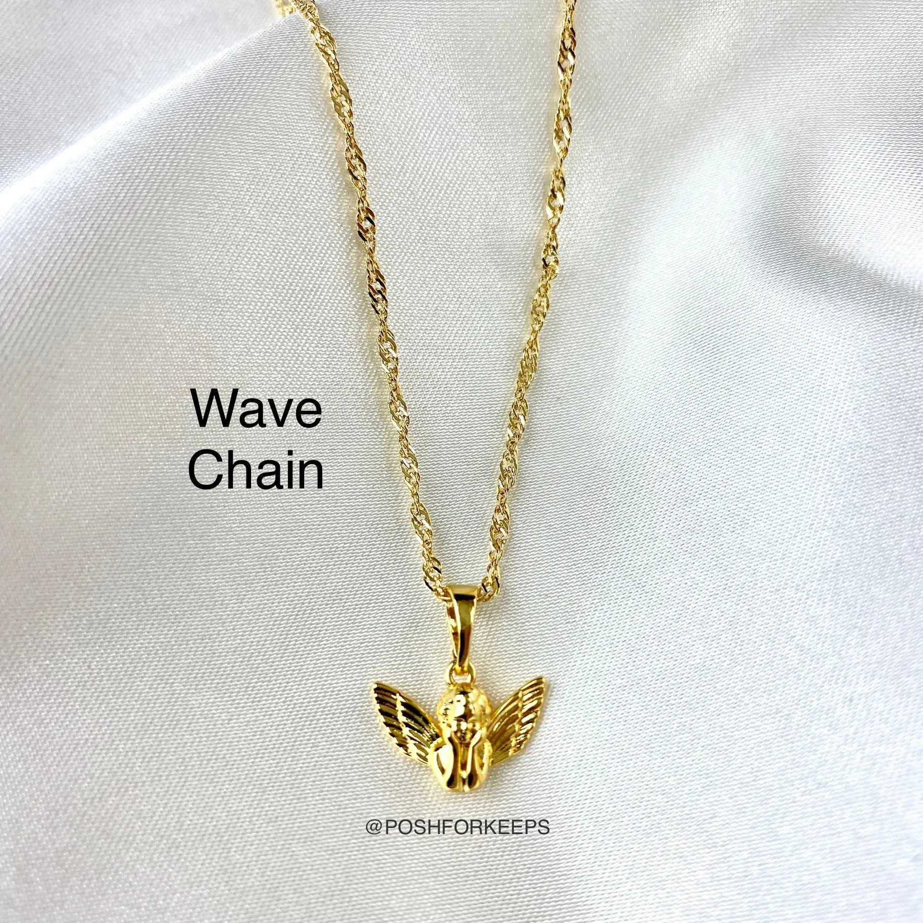 18K GOLD MINI CHERUB NECKLACE
