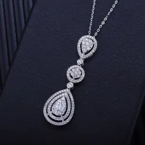 18K Gold Pear-shaped Teardrop Pendant Necklace Exclusively Handcrafted 1.05 Carat Natural Diamond (H-F Color, VS1-VS2 Clarity)