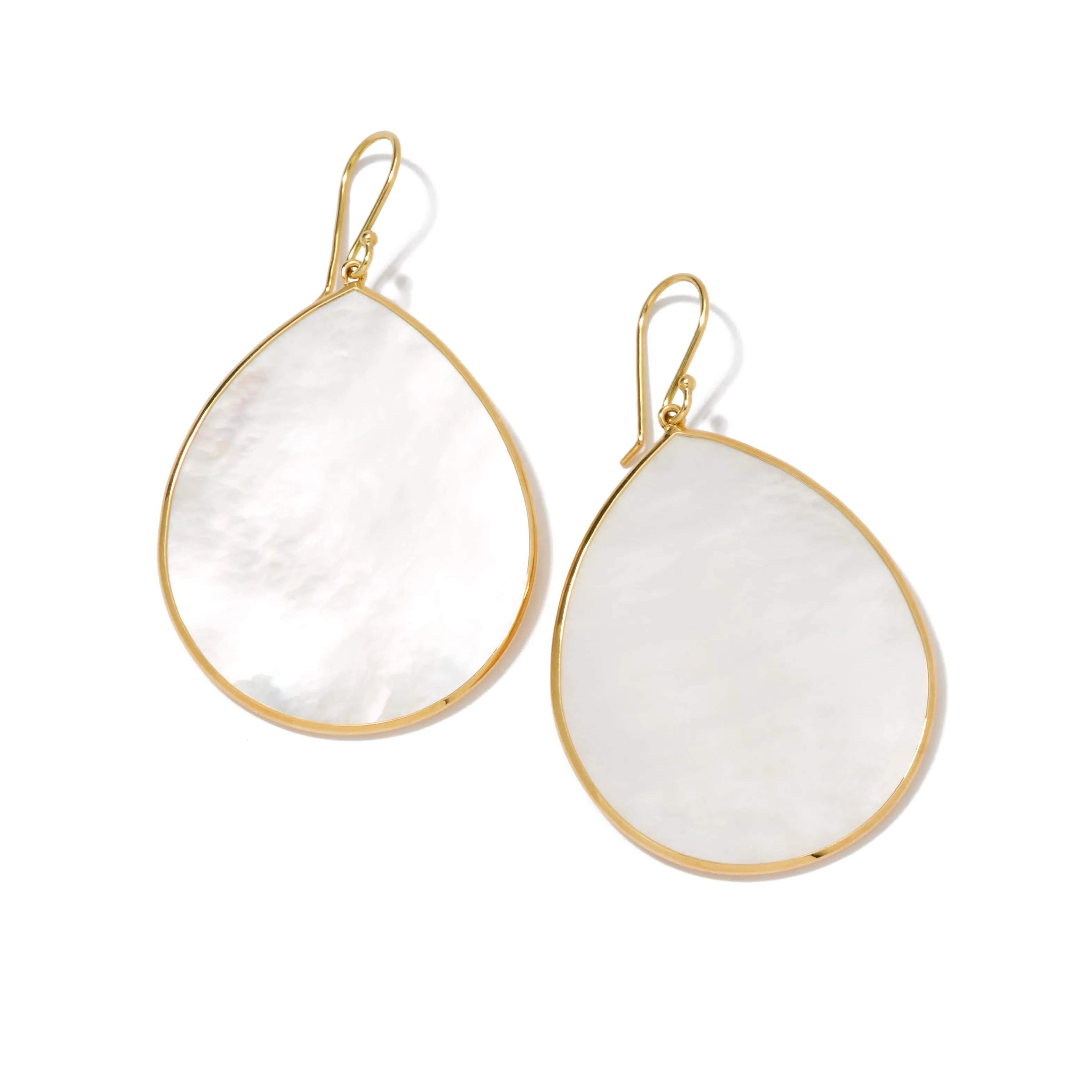 18K Polished Rock Candy Large Teardrop Earrings in Mother-of-Pearl