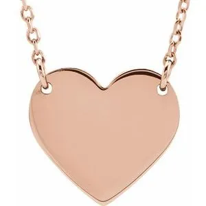 18K Rose Gold-Plated Sterling Silver 8x7.2 mm Heart 16-18" Necklace