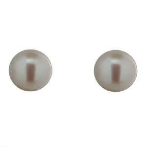 18k Solid Yellow Gold 6mm. Pearl Stud Post Earrings