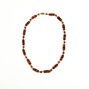 1940's Tiger Eye Glass Bead Necklace