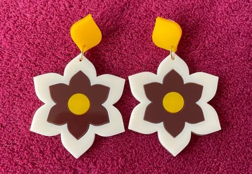 1960s-inspired Prudence Earrings and Brooches - Multiple Colors Available
