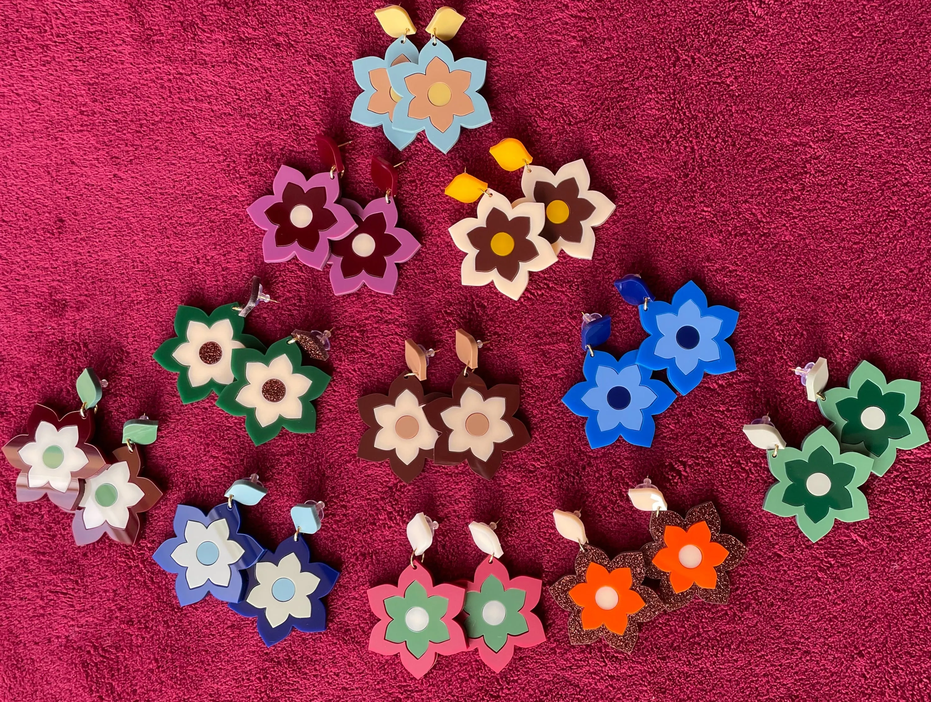 1960s-inspired Prudence Earrings and Brooches - Multiple Colors Available