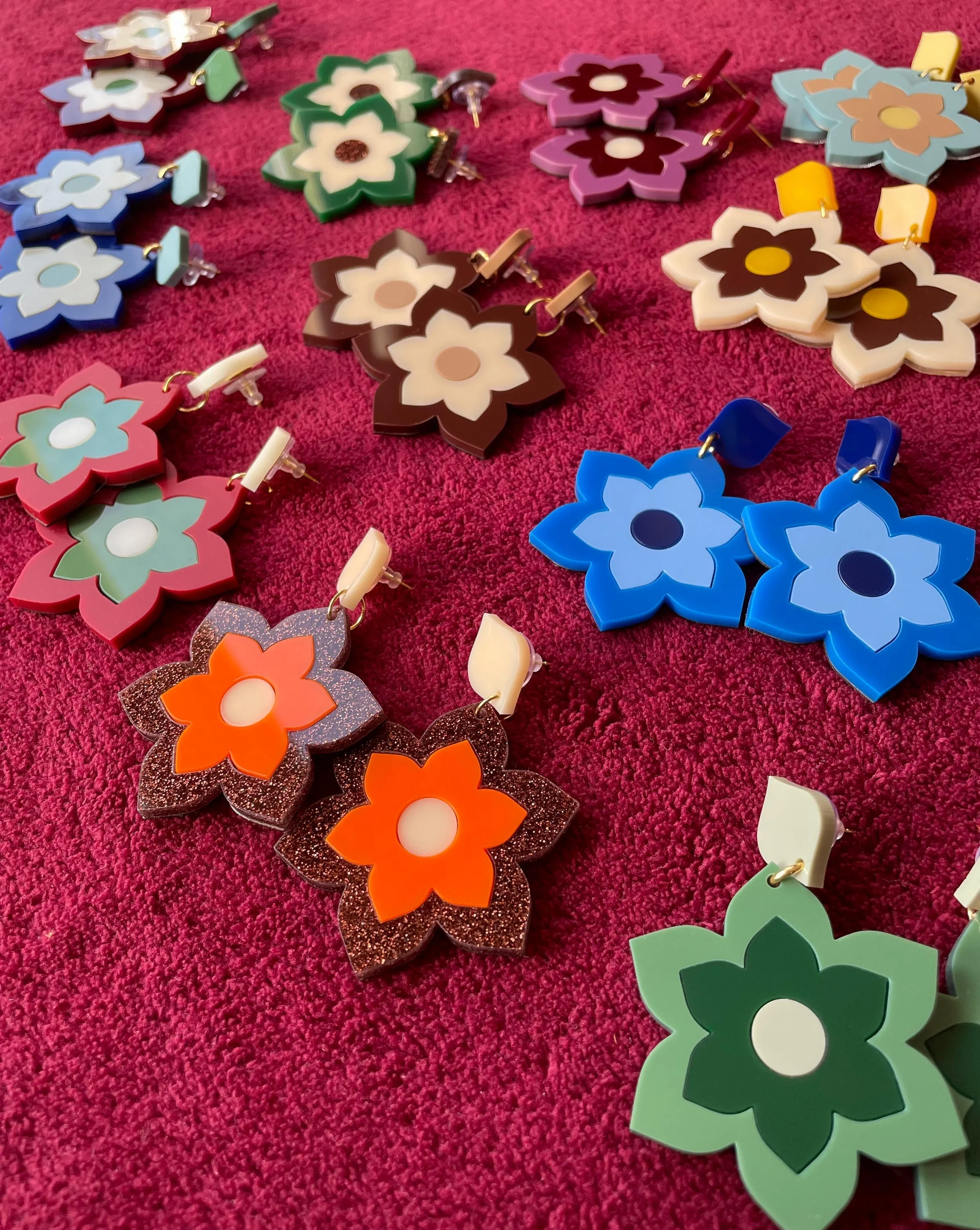 1960s-inspired Prudence Earrings and Brooches - Multiple Colors Available