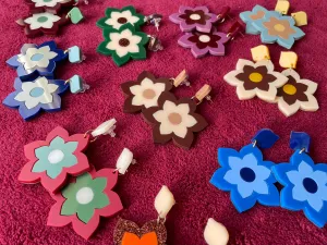 1960s-inspired Prudence Earrings and Brooches - Multiple Colors Available